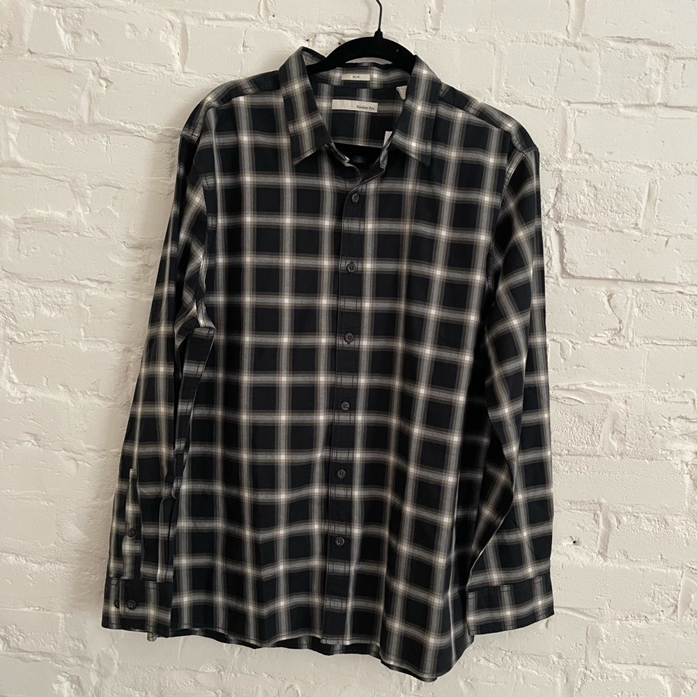 HAWKER RYE Essential Wash Stretch Shirt Slim Fit Size L